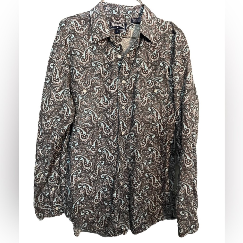 Panhandle Paisley Print Men's Shirt Size Medium